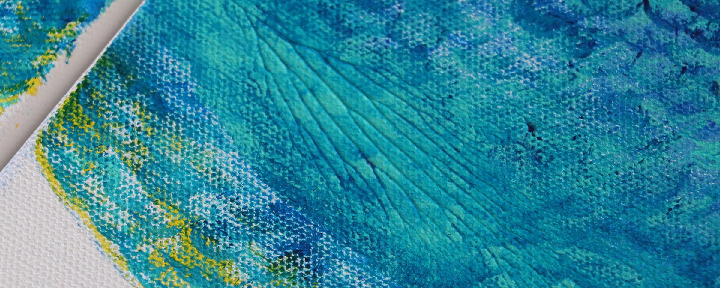 Water painting close-up by Layla Messner Close up of In the Flow, an abstract expressionist, acrylic painting by autistic artist Layla Messner. Photography by Kelly's Perspective. Canmore, Alberta, Canada.